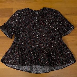 MADEWELL Red, White & Blue Star Spangled Peplum Top